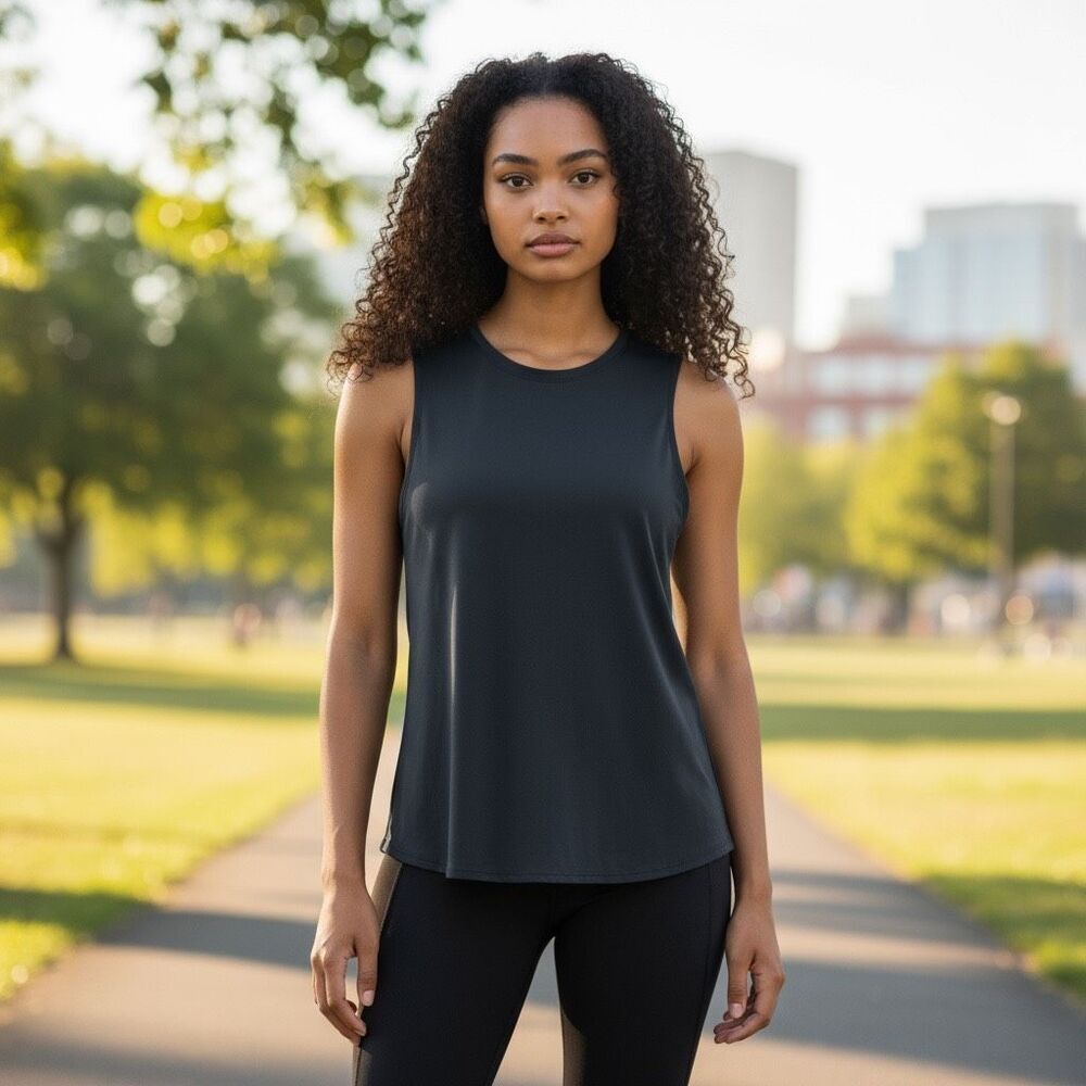 Athleta Black Wrap Back Sleeveless Tank Top Women’s Size‎ Small